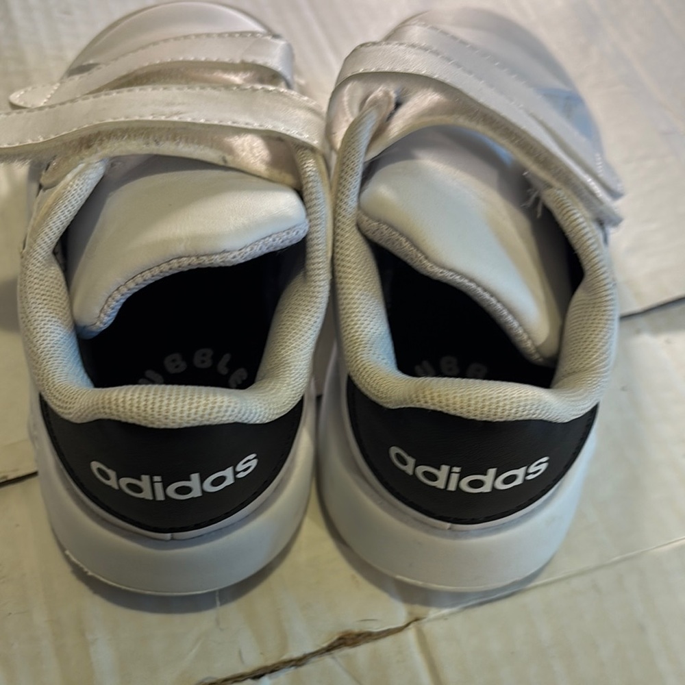 Adidas Kids White and Black Sneakers